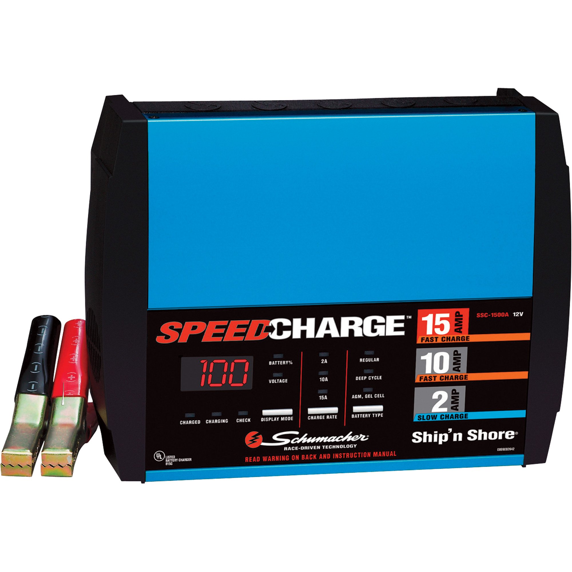Schumacher 15/10/2 Amp 12V Marine Speed Charger, Model# SSC-1500A